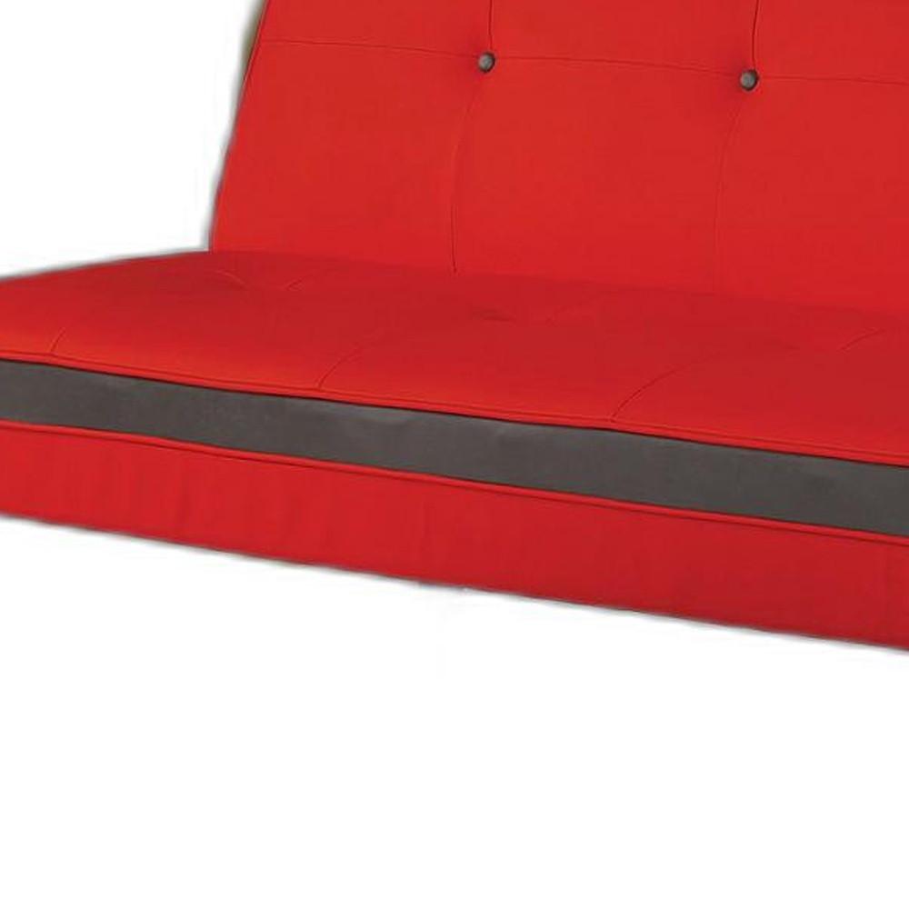 Adjustable Sofa, Red & Black PU - PU, Metal Leg Red & Black PU