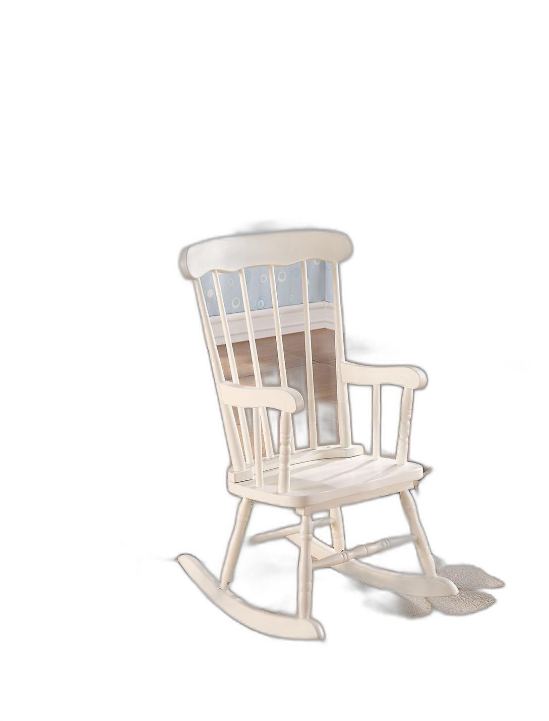 Tall White Wooden Rocking Chair For Children