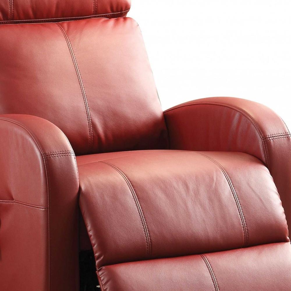 Faux Leather Power Motion Lift Recliner in Red