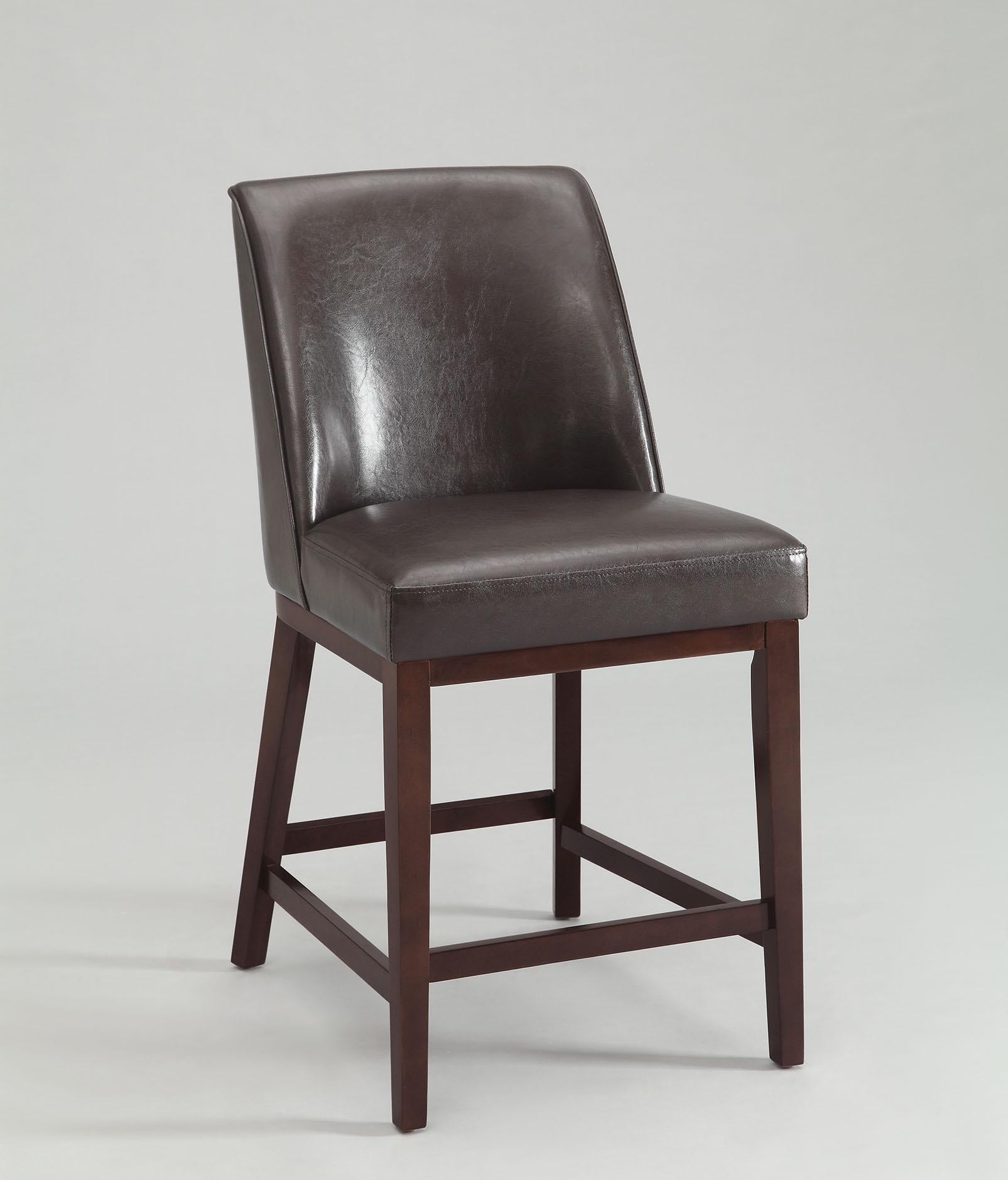 Counter Height Chair (Set-2), Espresso PU & Espresso - PU, FR Foam, Wood (Solid) Espresso PU & Espresso