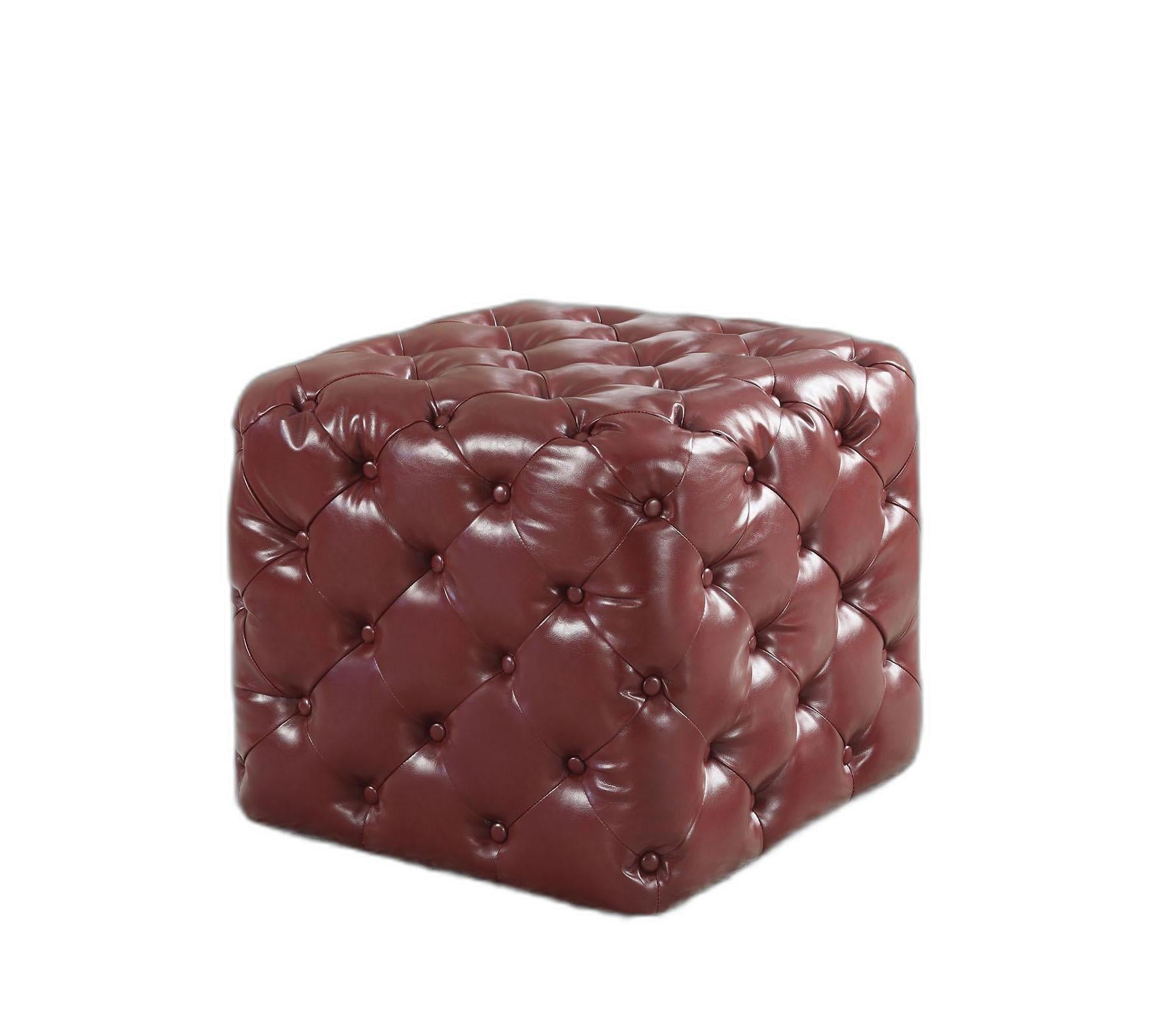 Ottoman, Burgundy Pu - Pu, Foam (Tb117-2013) Burgundy Pu