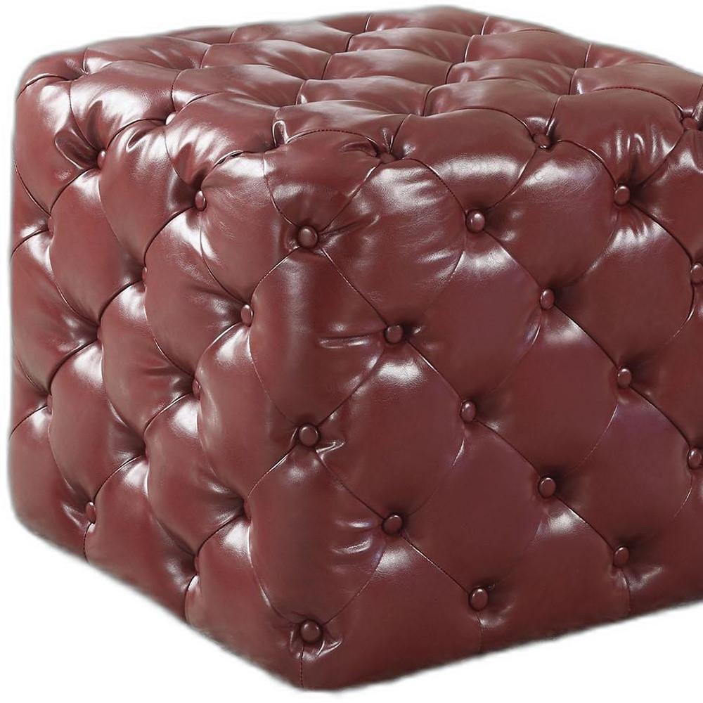 Ottoman, Burgundy Pu - Pu, Foam (Tb117-2013) Burgundy Pu