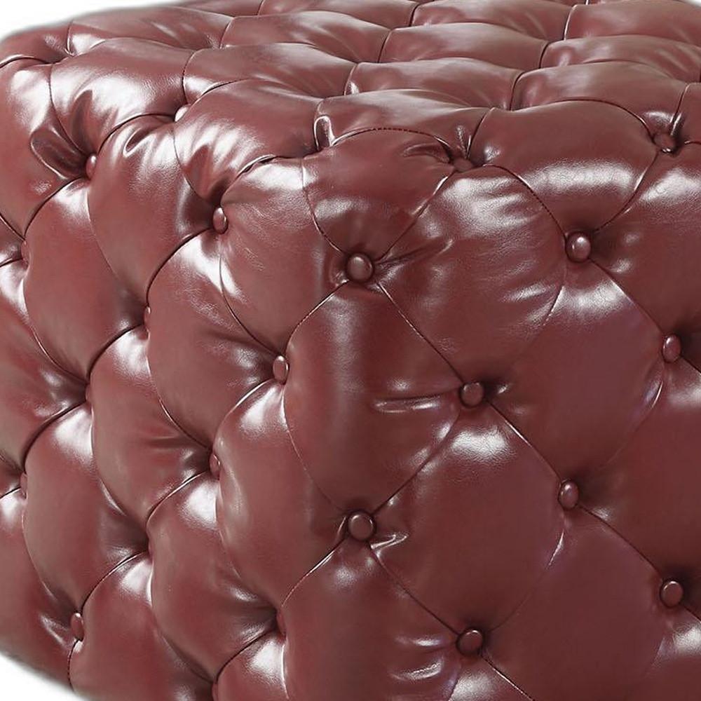 Ottoman, Burgundy Pu - Pu, Foam (Tb117-2013) Burgundy Pu