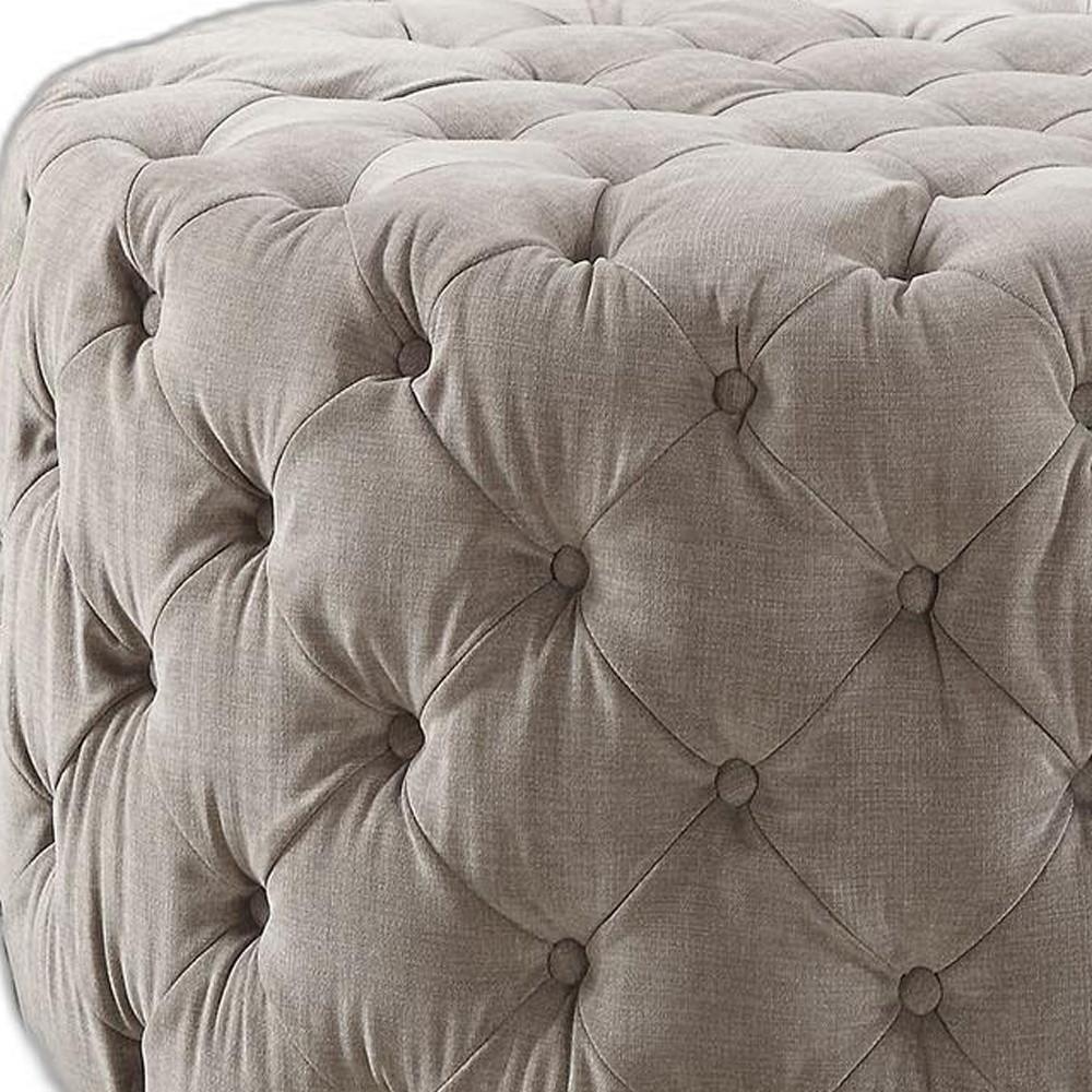 Ottoman, Beige Fabric - Fabric, Foam (TB117-2013) Beige Fabric