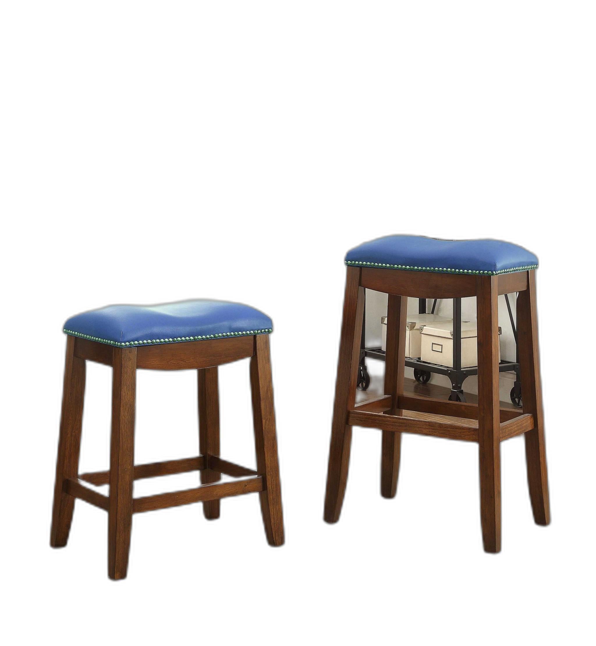 Bar Stool (Set-2) Blue   Oak