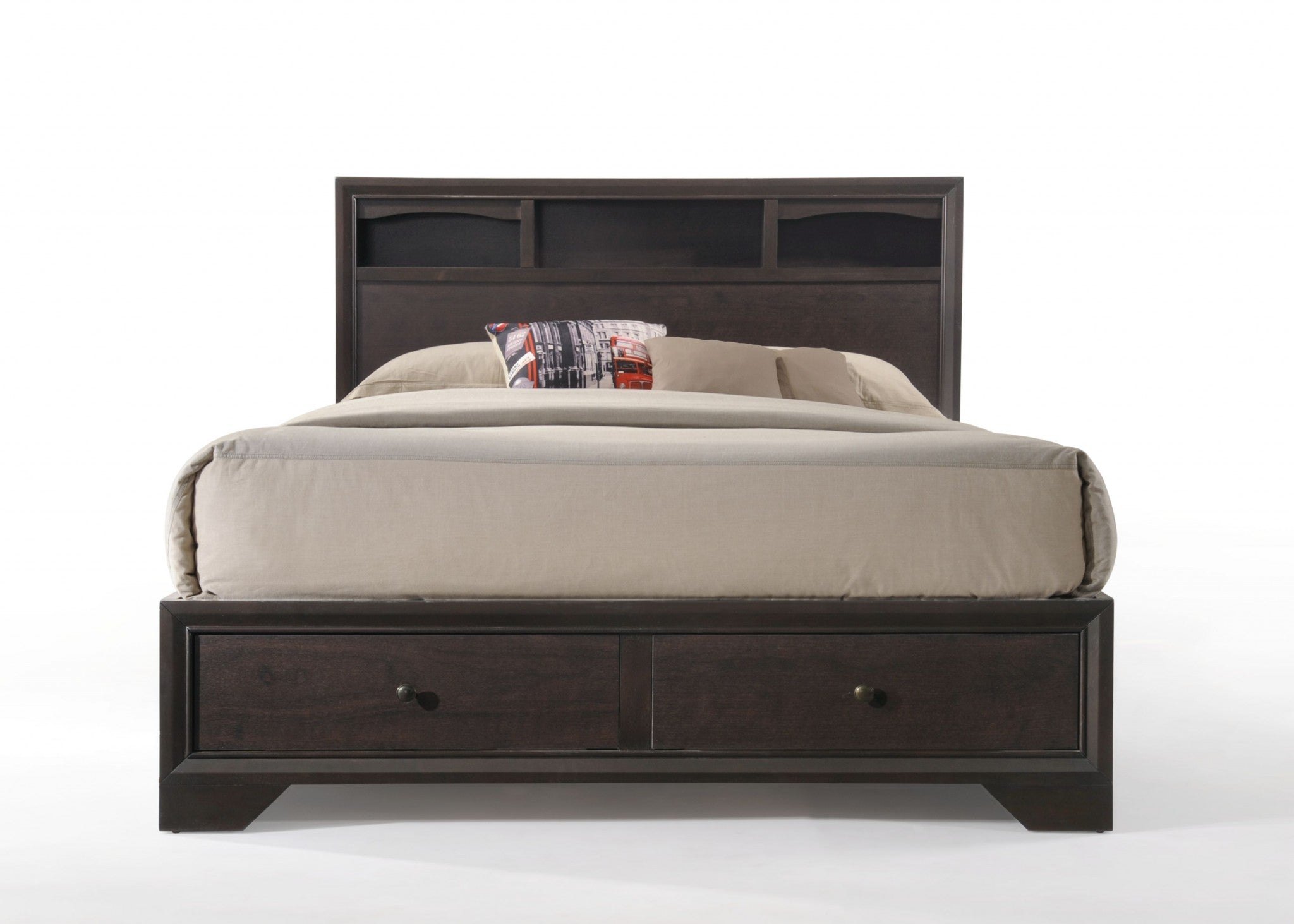 Rich Espresso Finish Queen Bed With Storage Default Title