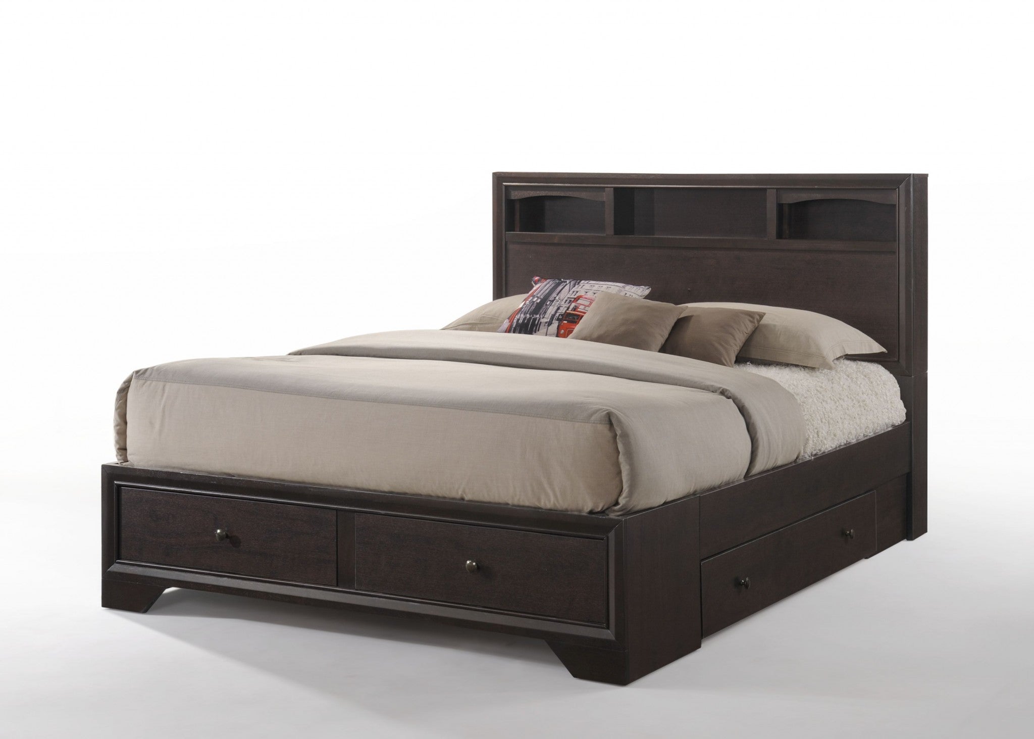 Rich Espresso Finish Queen Bed With Storage Default Title