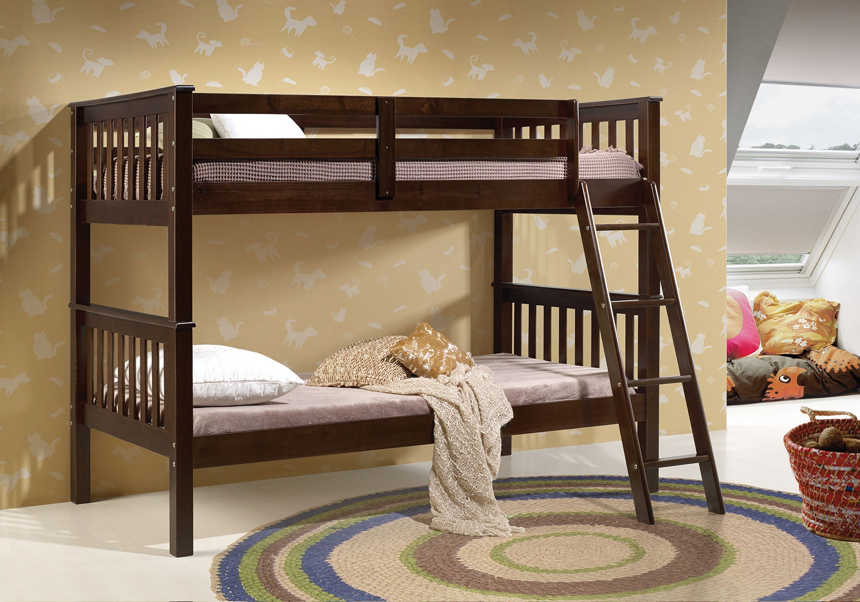 80" X 42" X 61" Twin Over Twin Espresso Bunk Bed Default Title
