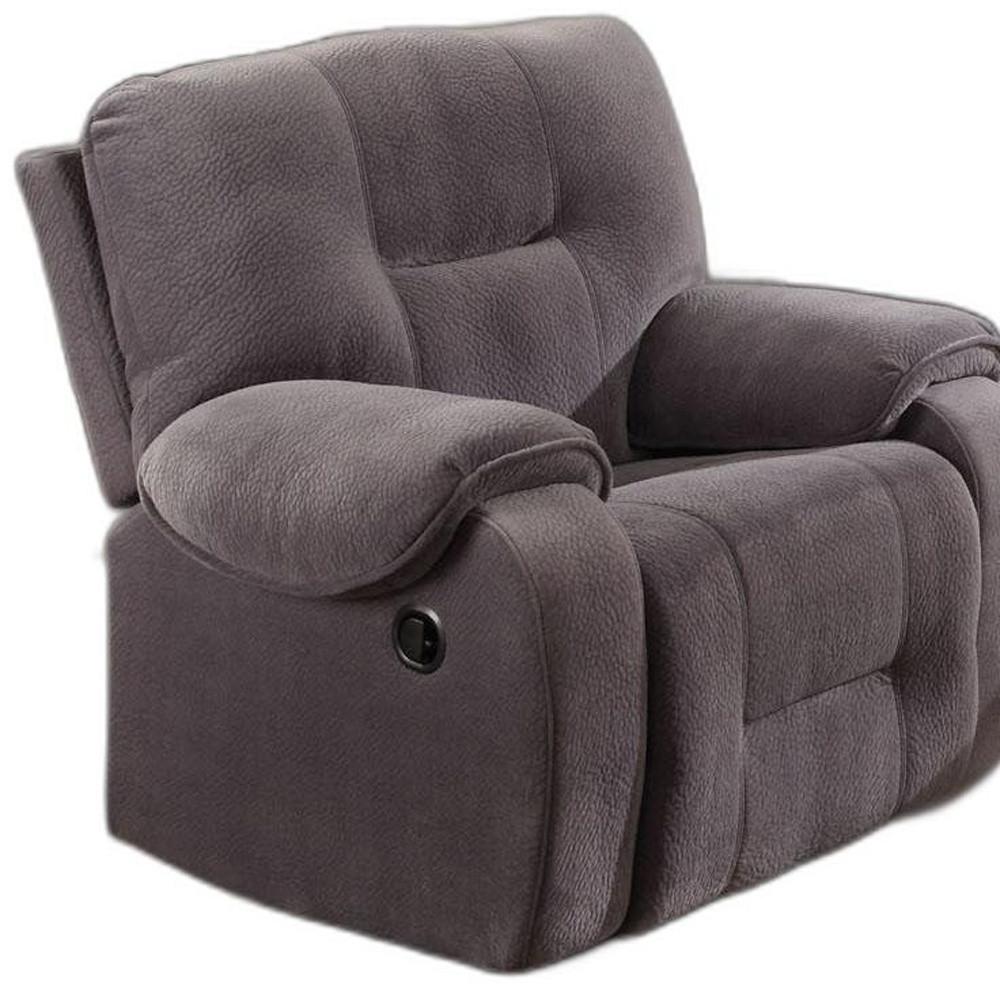 Recliner, Light Gray Champion - Champion Fabric, Wood Fra Light Gray Champion