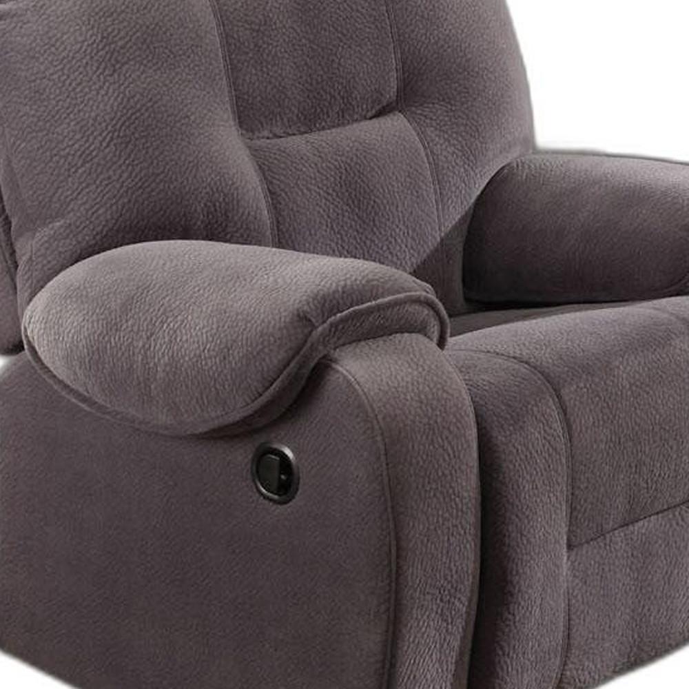 Recliner, Light Gray Champion - Champion Fabric, Wood Fra Light Gray Champion