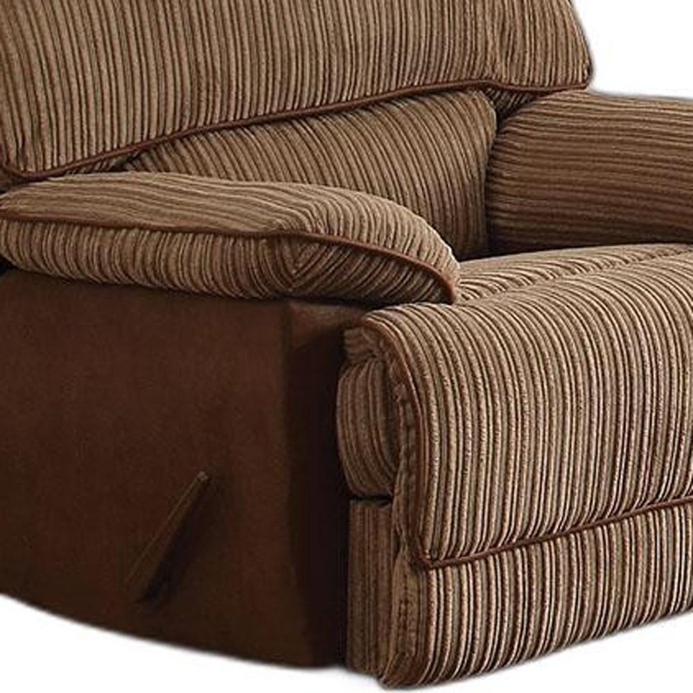 Recliner (Motion), Light Brown UP & Fabric - Ultra Plush & Fabric, Woo Light Brown UP & Fabric