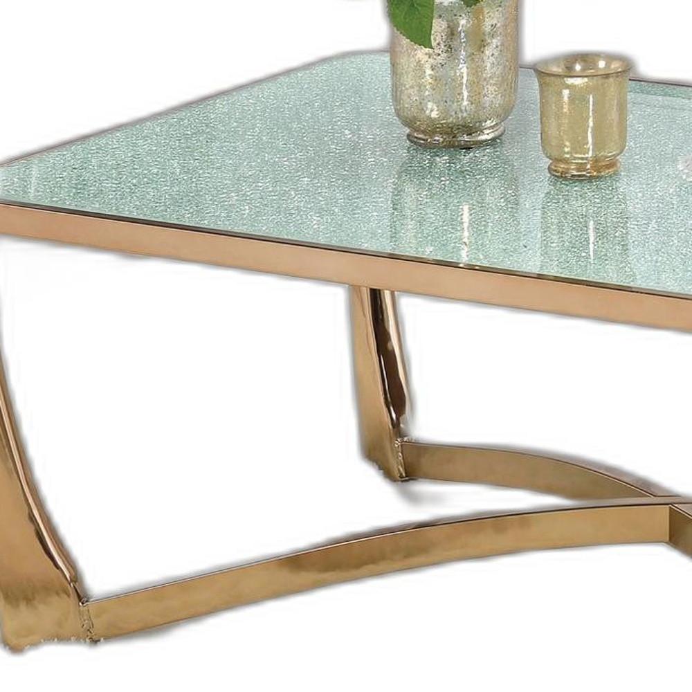 Coffee Table, Champagne & Crackle Mirror - Crackle Glass w/Mirror, M Champagne & Crackle Mirror