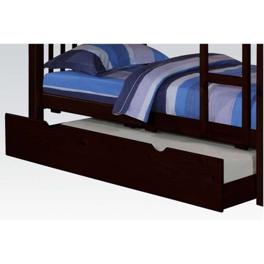 Deep Brown Pull Out Trundle for Under Bed