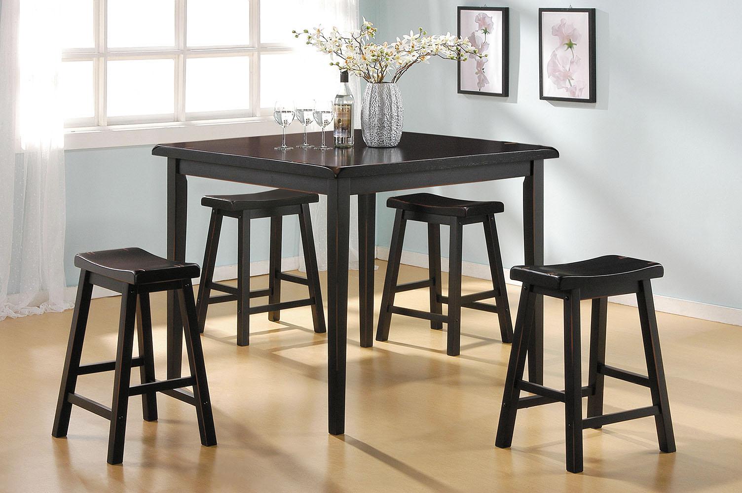 Mod Black Counter Height Five Piece Dining Set