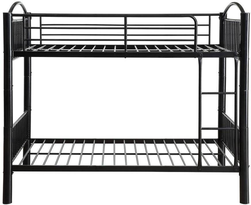 78" X 44" X 67" Twin Over Twin Black Metal Bunk  Bed Default Title