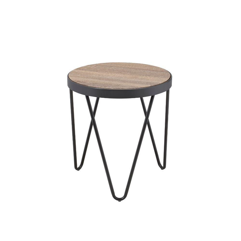 Rustic Weathered Gray Oak End Table