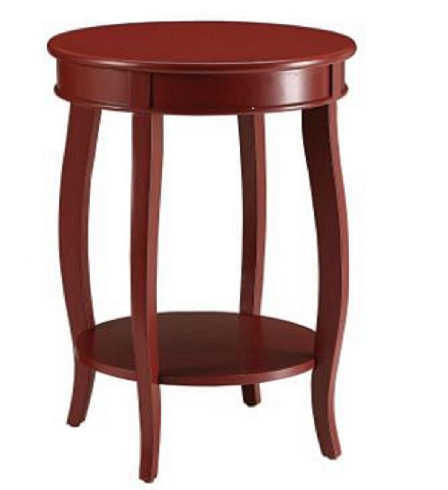 Pop of Color Red Finish Side Table