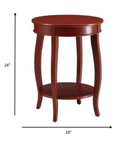 Pop of Color Red Finish Side Table