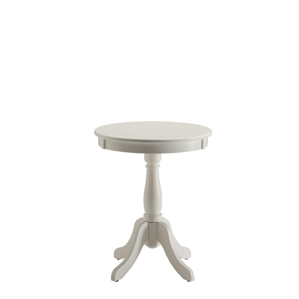 Cottage White Wood Pedestal Side or End Table Default Title