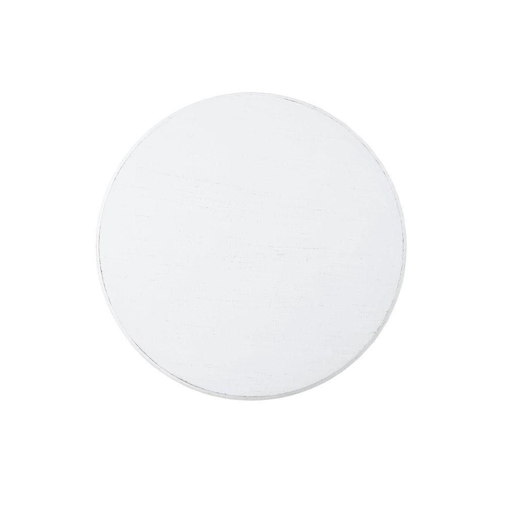 Cottage White Wood Pedestal Side or End Table Default Title