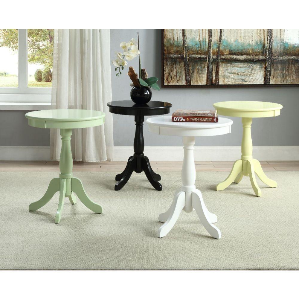Cottage White Wood Pedestal Side or End Table Default Title