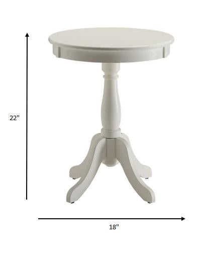 Cottage White Wood Pedestal Side or End Table Default Title