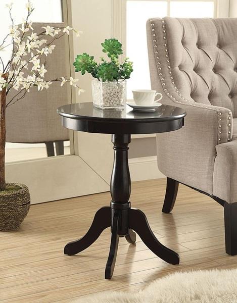 Round Pedestal Wooden Side Table