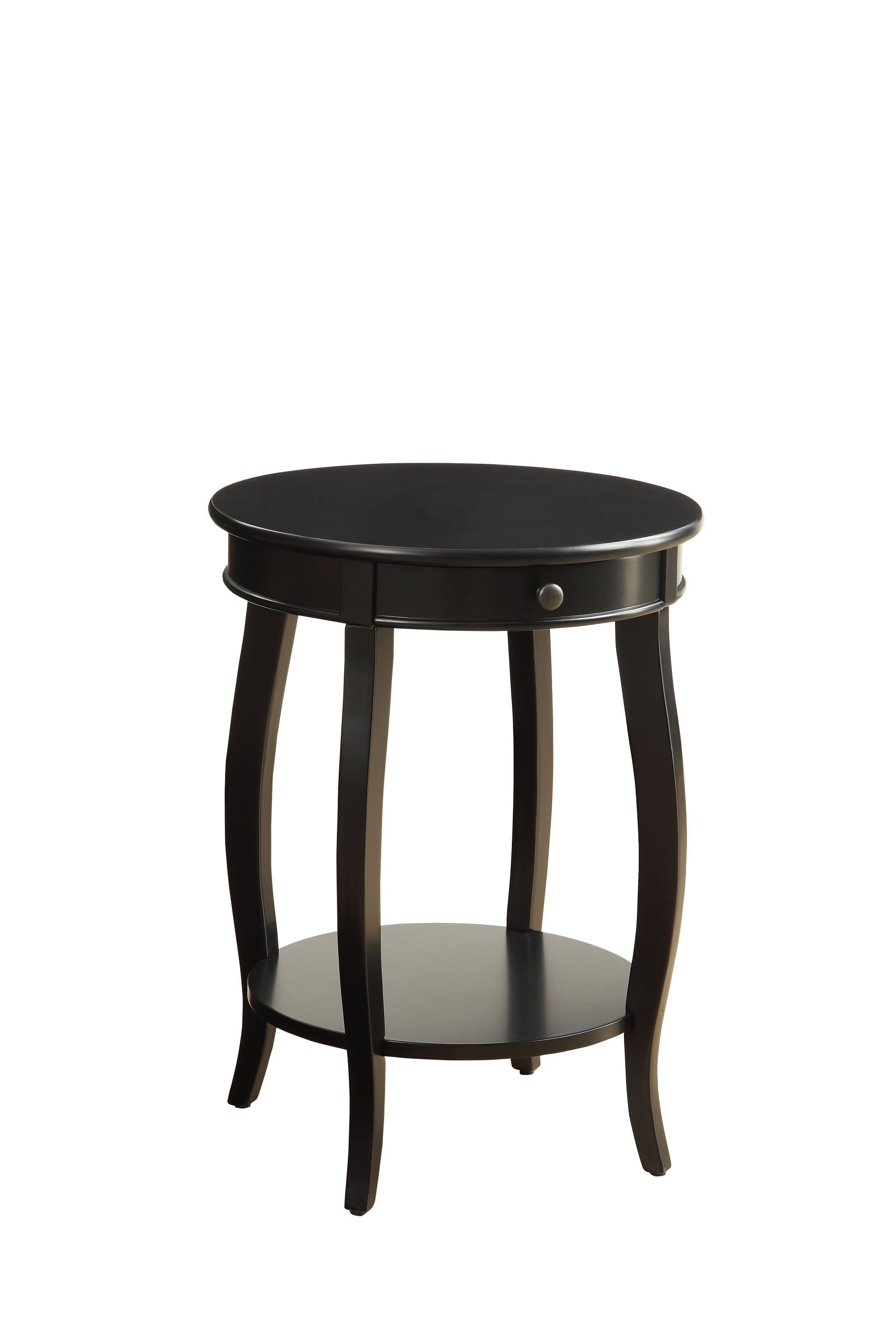Vintage Look Black Wood End Table with Storage Default Title