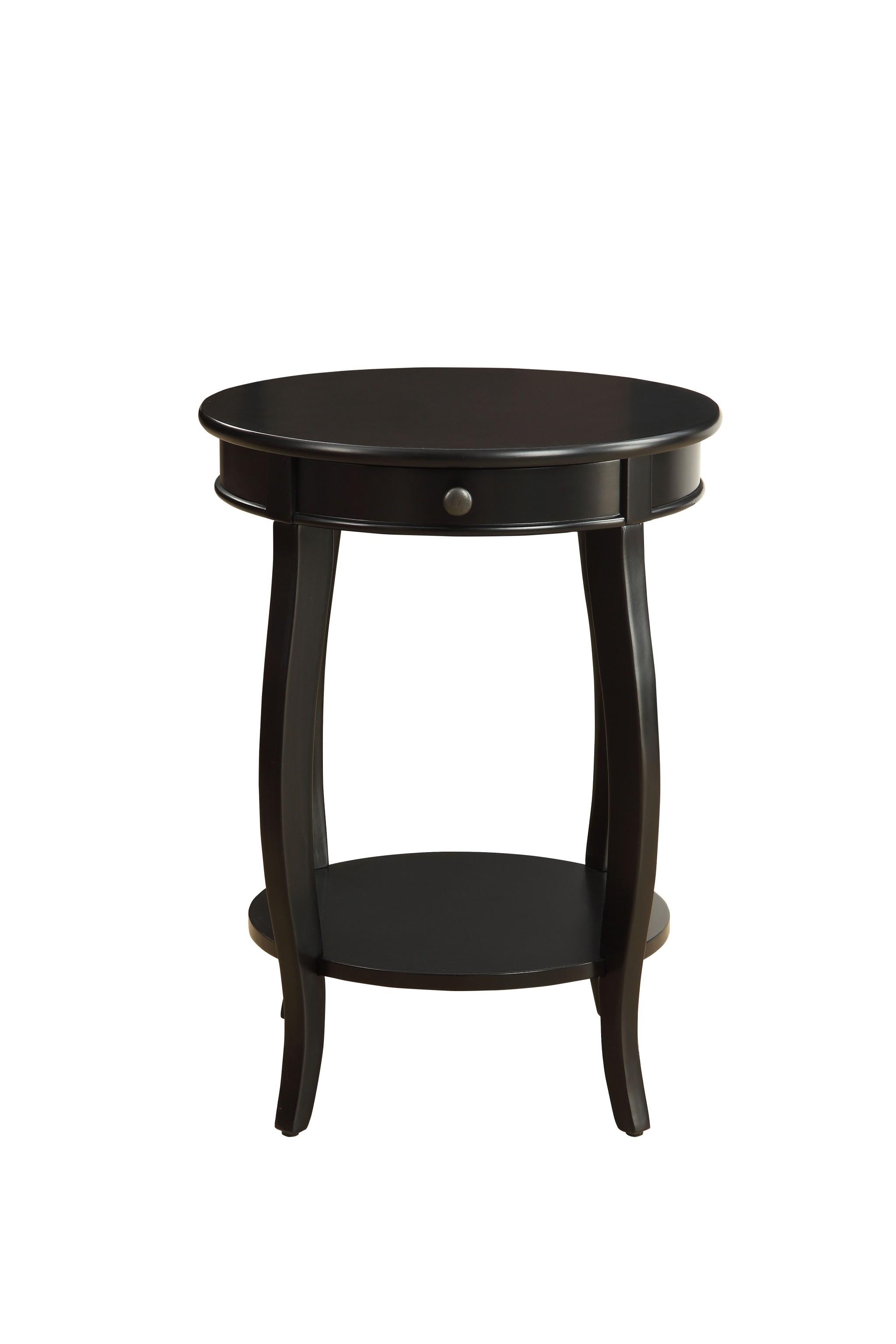 Vintage Look Black Wood End Table with Storage Default Title