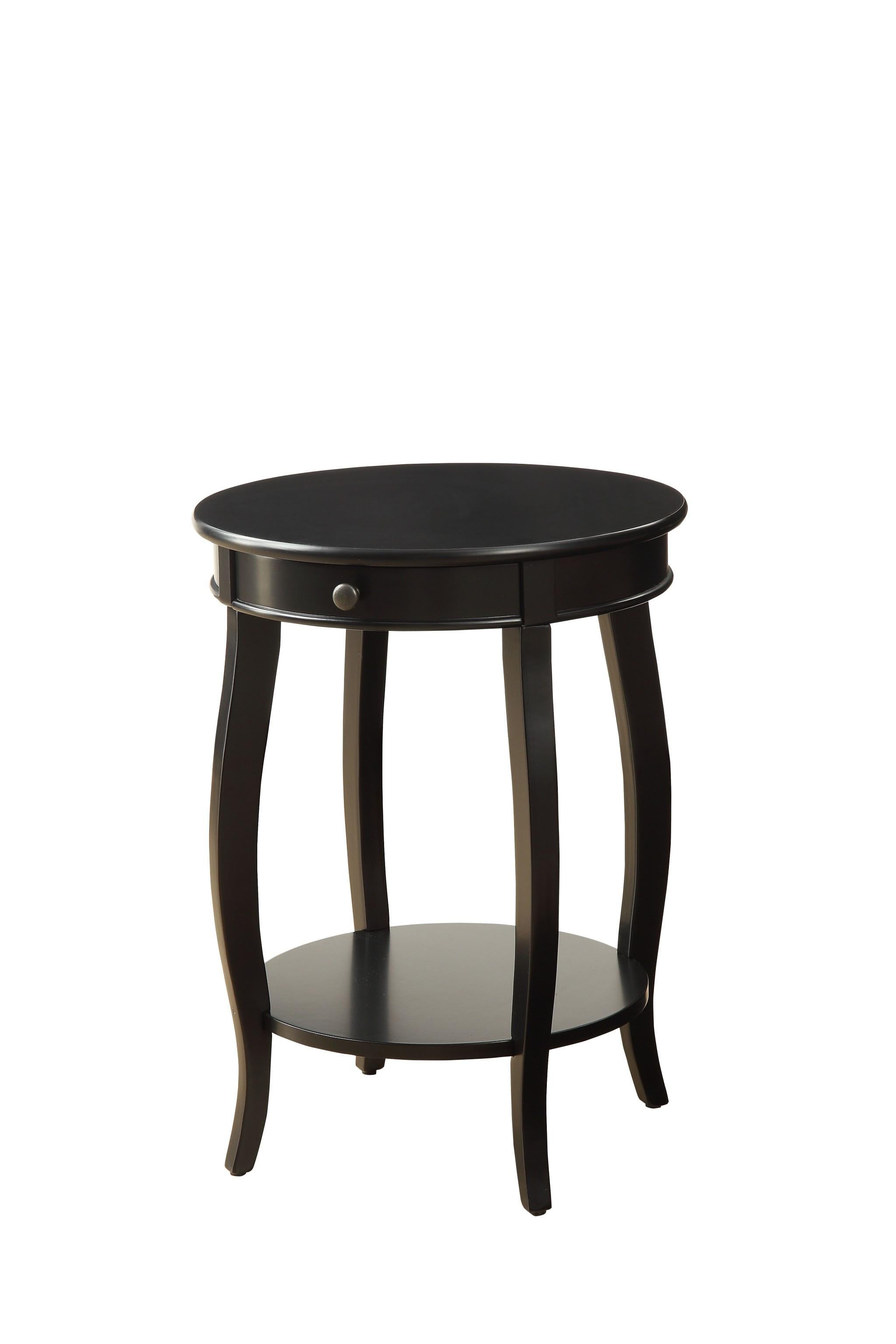 Vintage Look Black Wood End Table with Storage Default Title