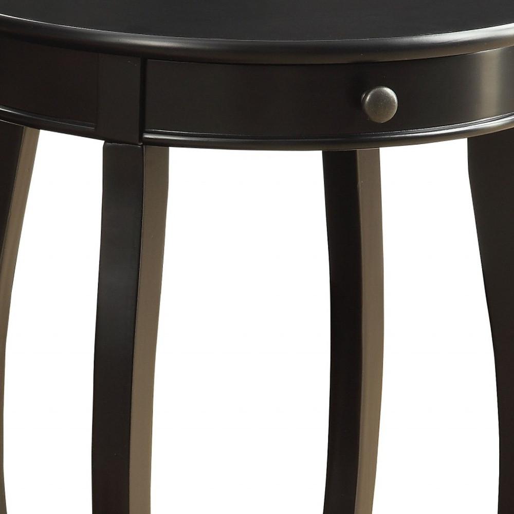 Vintage Look Black Wood End Table with Storage Default Title