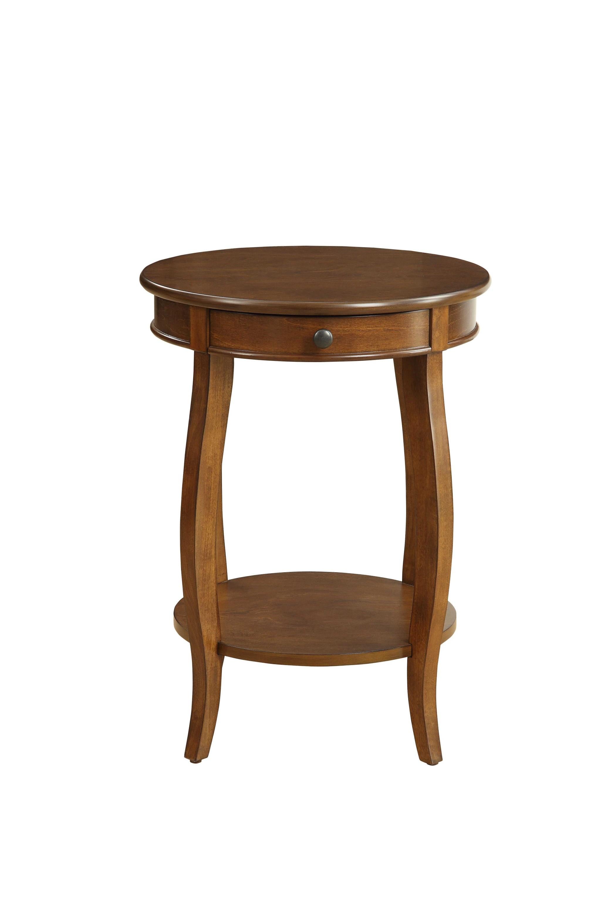 Vintage Look Walnut Finish End Table with Storage Default Title
