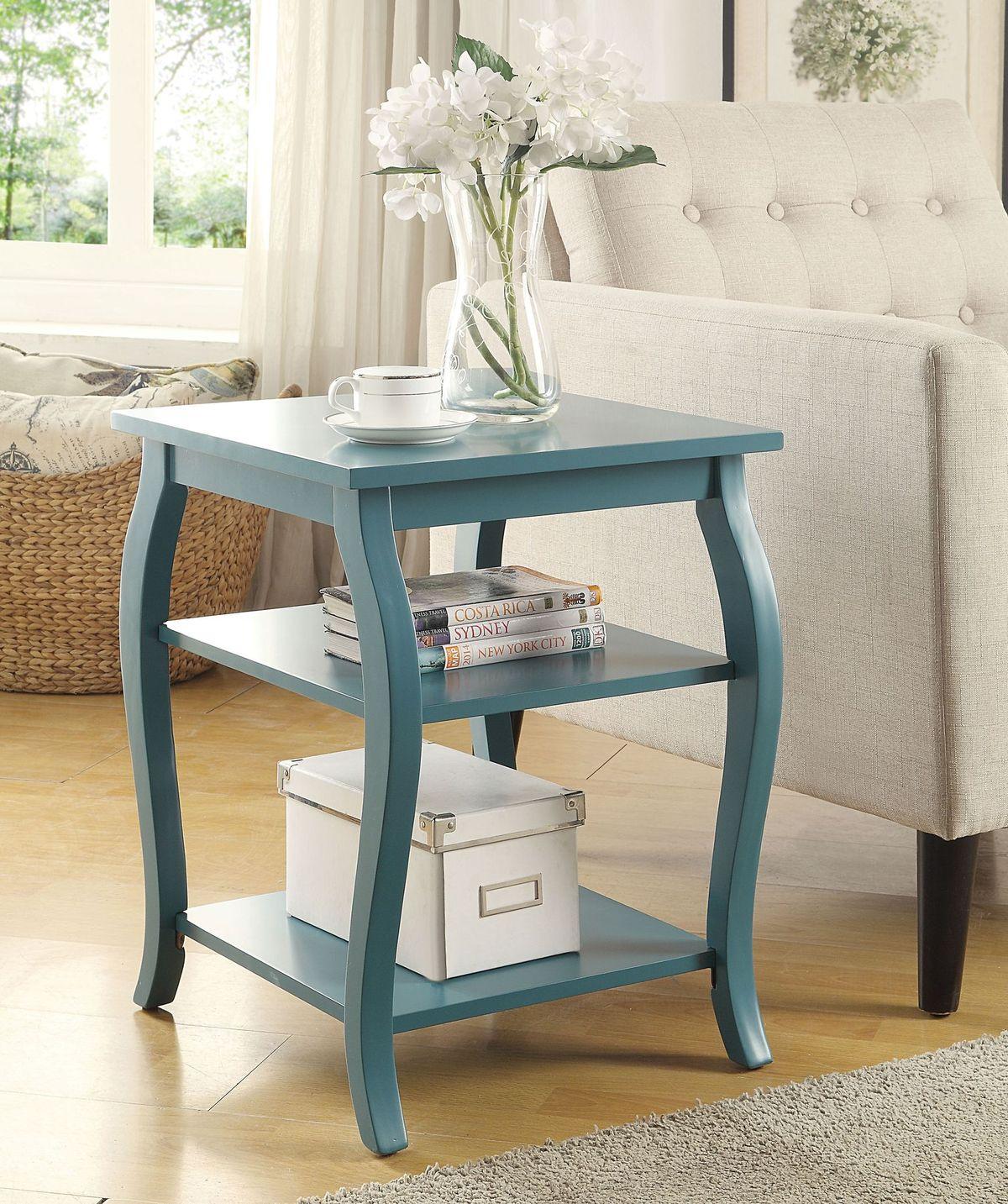 Pop of Color Bow Leg Square End or Side Table