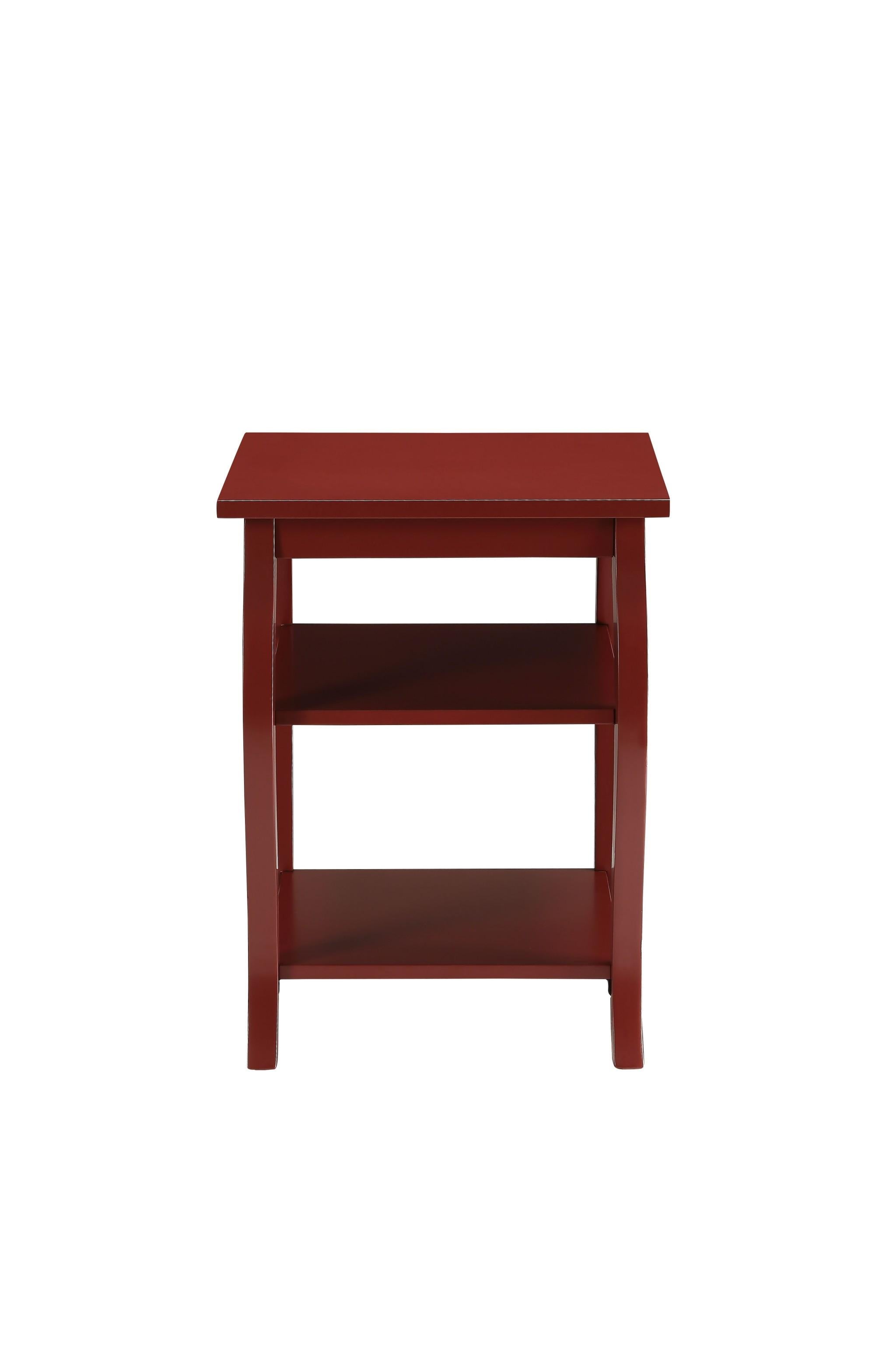 Pop of Color Red Bow Leg Square End Table