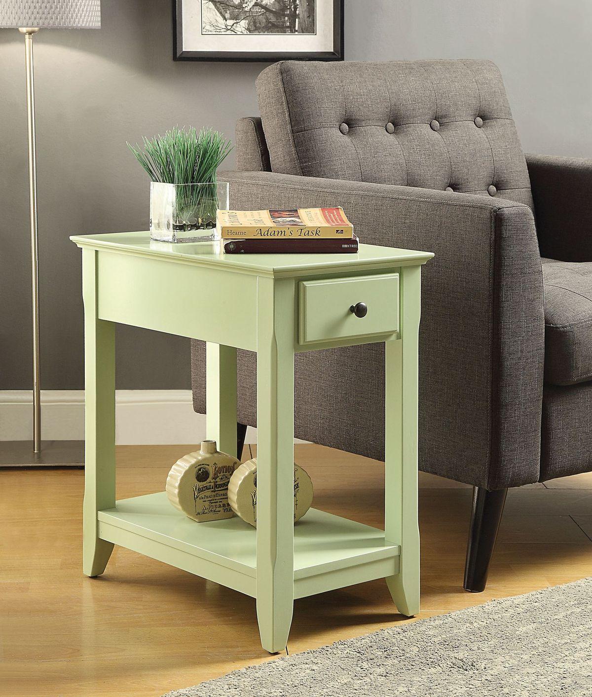 Cutie Compact Pale Green Single Drawer End Table