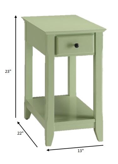 Cutie Compact Pale Green Single Drawer End Table