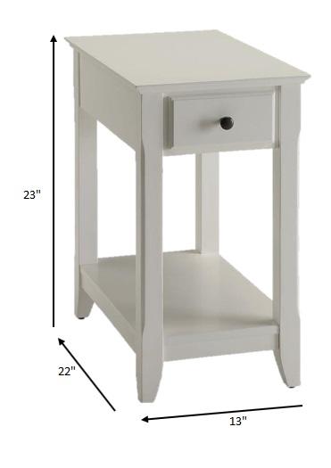 Cutie Compact White Single Drawer End Table