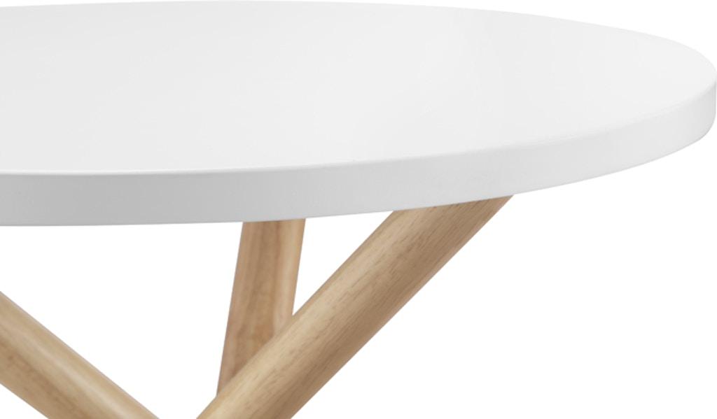 White and Natural Trio End or Side Table