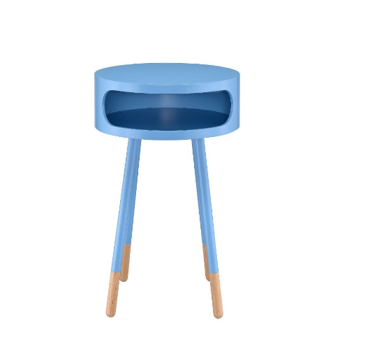 Bentwood Light Blue Retro Round Wooden End Table