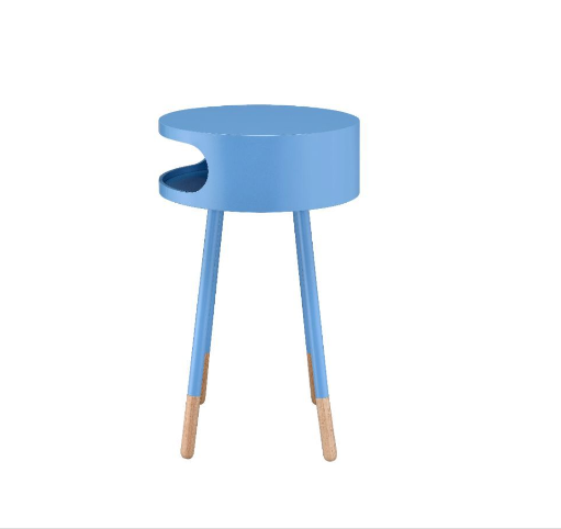 Bentwood Light Blue Retro Round Wooden End Table