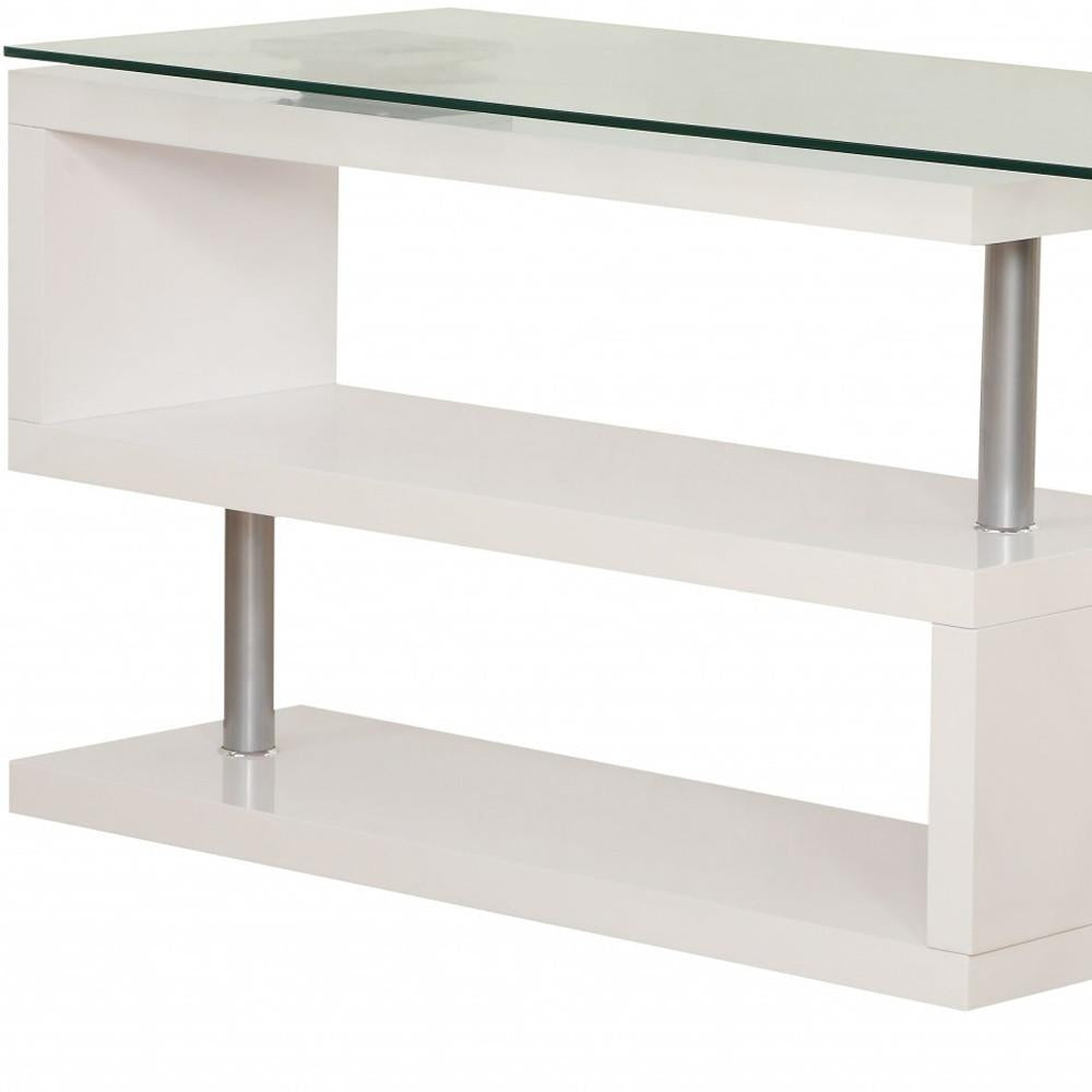 Contemporary White Swivel L Shaped Office Desk