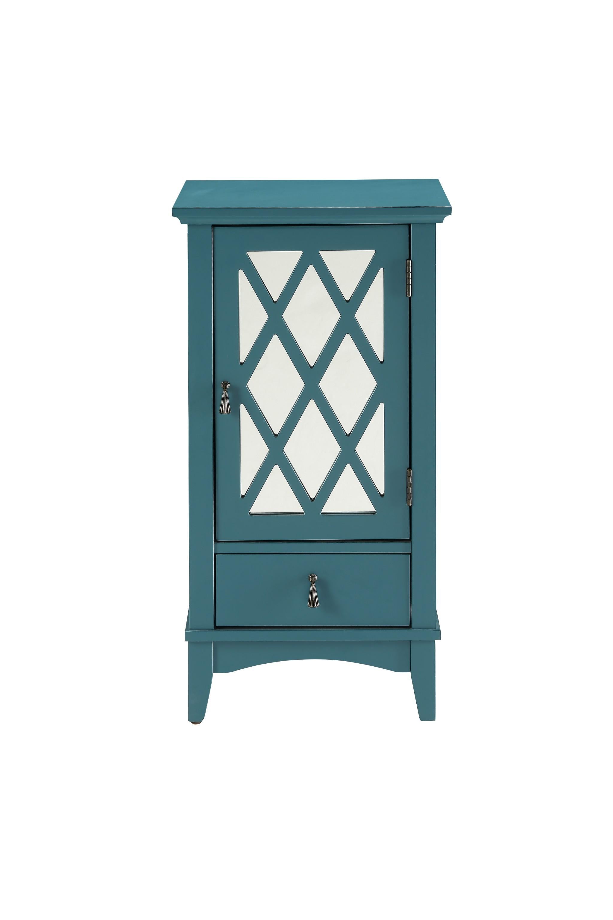 Pop of Color Teal Accent Cabinet