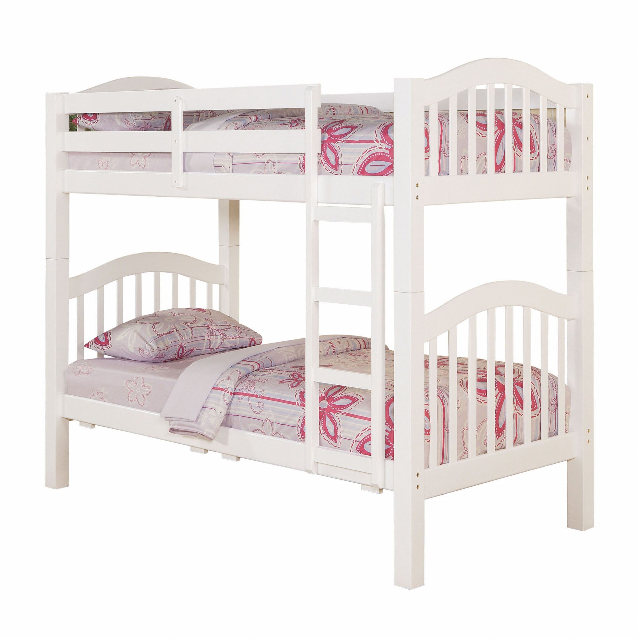80" X 43" X 69" White Pine Wood Twin Over Twin Bunk Bed Default Title