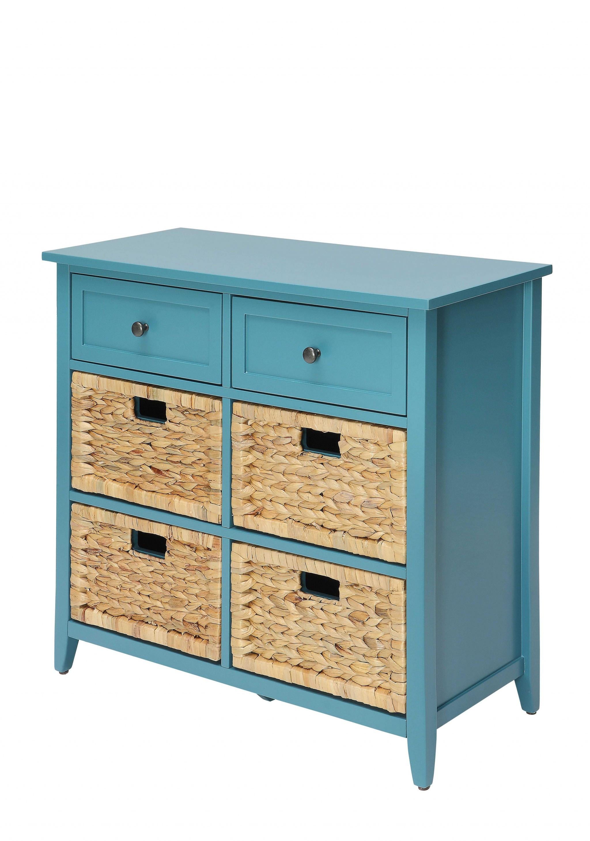 Pop of Color Teal Accent Chest with Storage