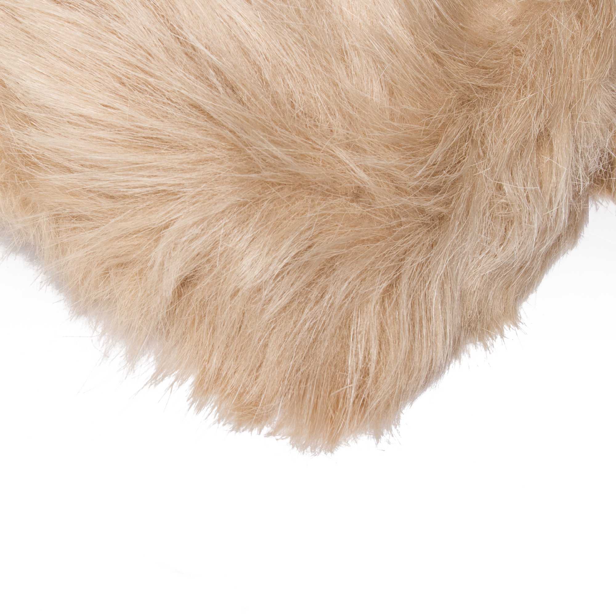 2' x 3' Tan Faux Fur Rectangular Area Rug