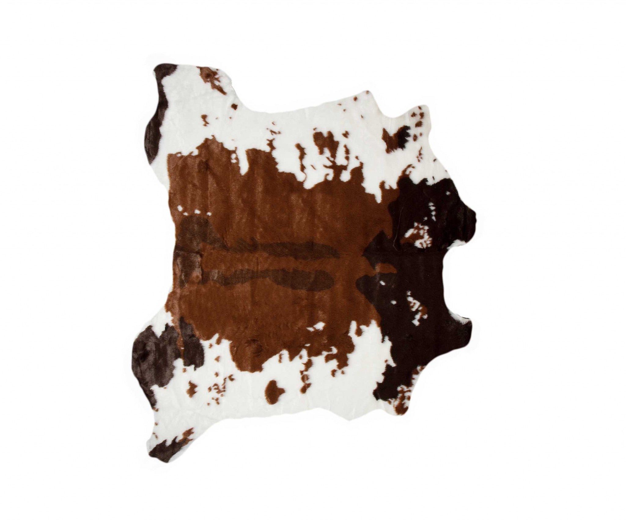 4' x 5' Faux Cow Hide Brown And White Area Rug Default Title