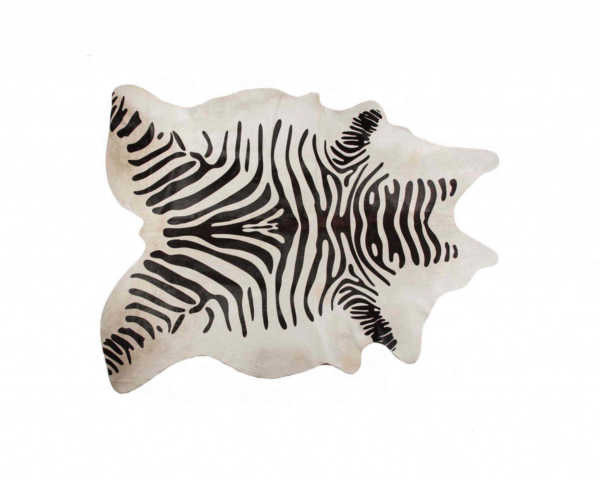 6' x 7' Zebra Stripe Black and White Natural Cowhide Area Rug Default Title
