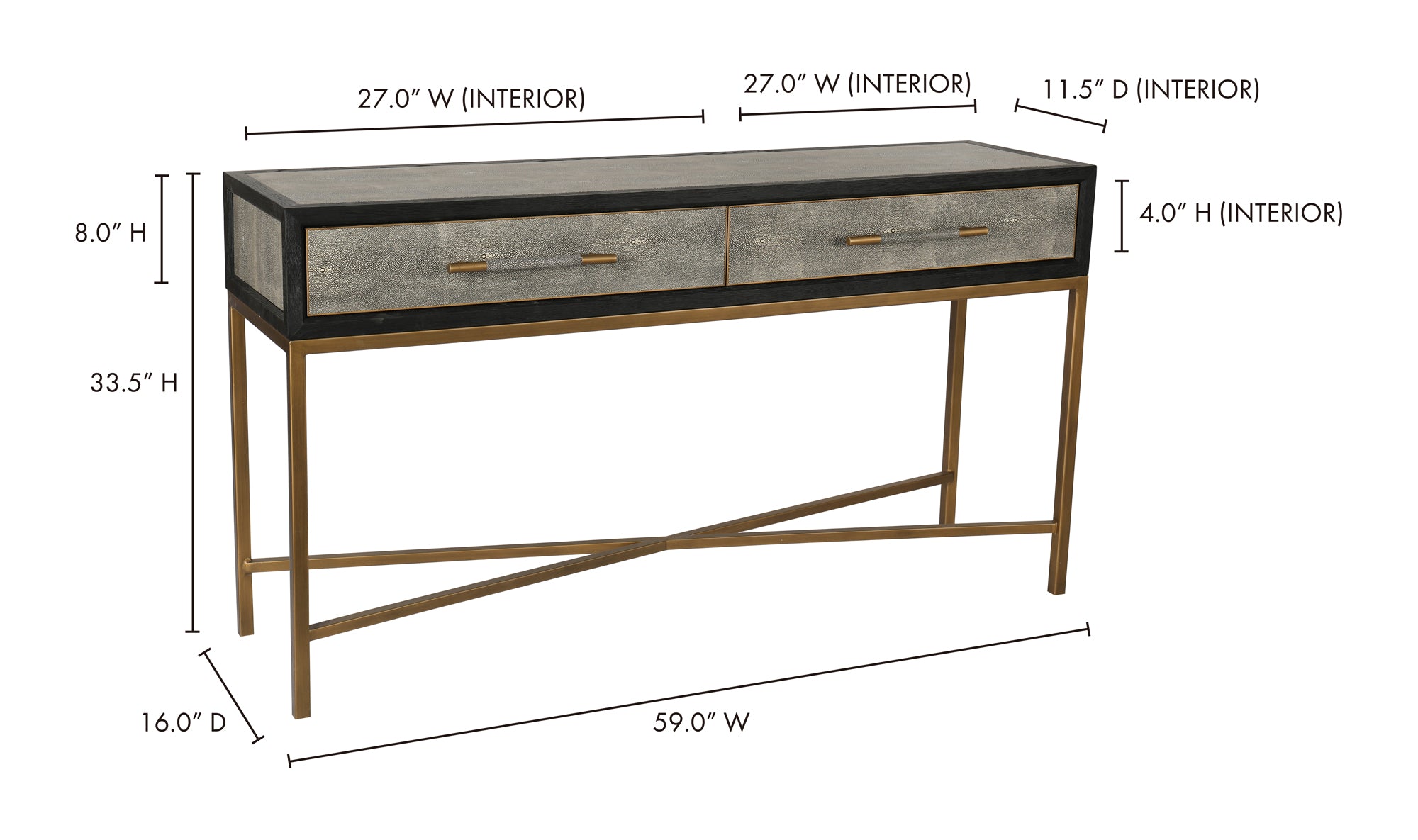 Mako Console Table - Grey