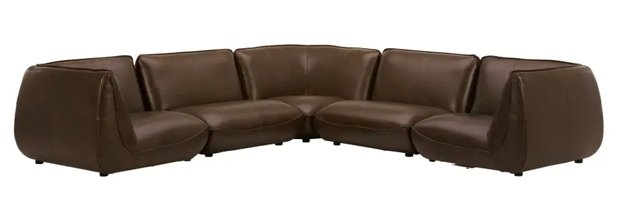 Zeppelin Classic L Modular Leather Sectional - Toasted Hickory