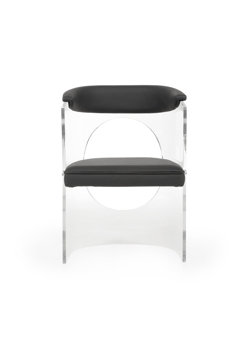 Baran Barrel Back Acrylic Chair - Black